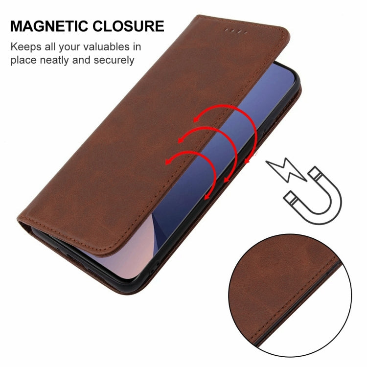 For Xiaomi 12 5G Magnetic Closure Leather Phone Case