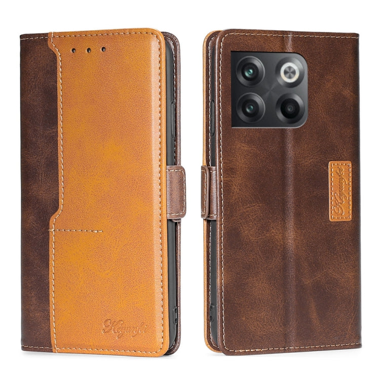 For OnePlus Ace Pro 5G Contrast Color Side Buckle Leather Phone Case