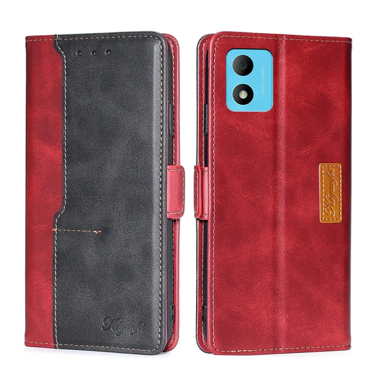 For TCL 305i Contrast Color Side Buckle Leather Phone Case