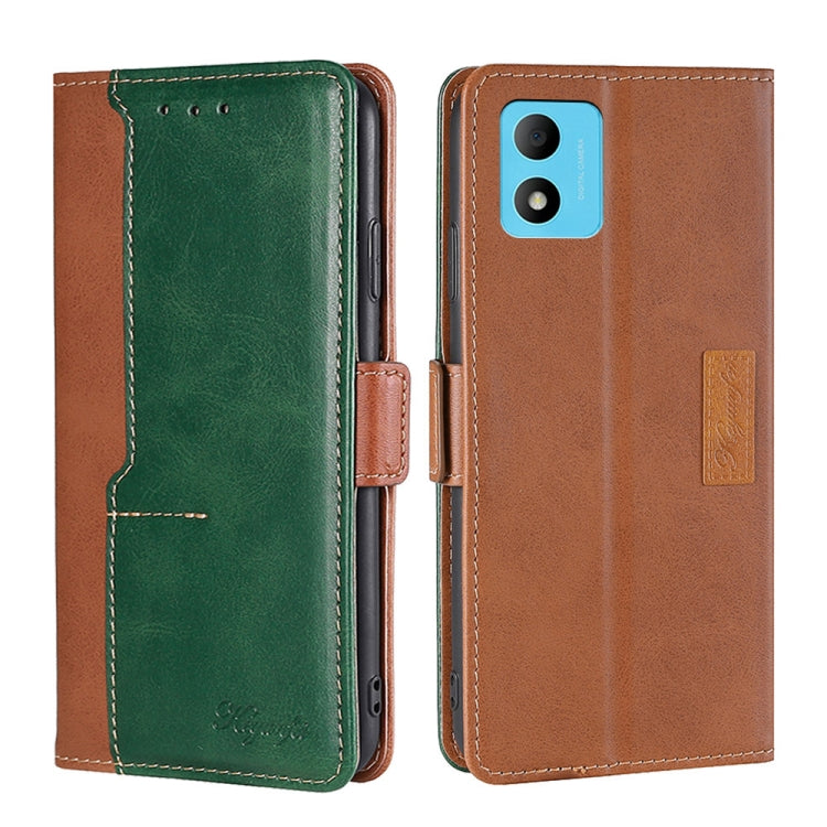 For TCL 305i Contrast Color Side Buckle Leather Phone Case