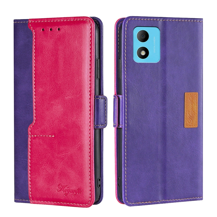 For TCL 305i Contrast Color Side Buckle Leather Phone Case