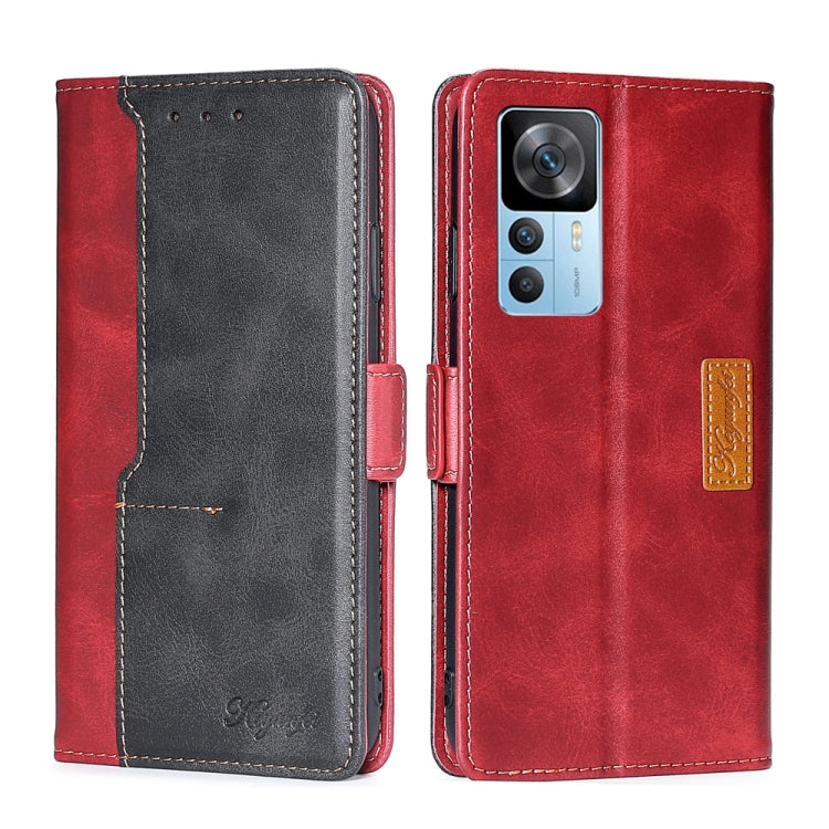 For Xiaomi Redmi K50 Ultra/Xiaomi 12T/Xiaomi 12T Pro Contrast Color Side Buckle Leather Phone Case
