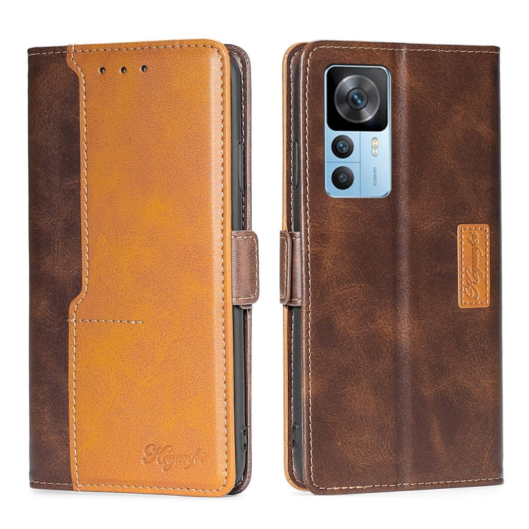 For Xiaomi Redmi K50 Ultra/Xiaomi 12T/Xiaomi 12T Pro Contrast Color Side Buckle Leather Phone Case
