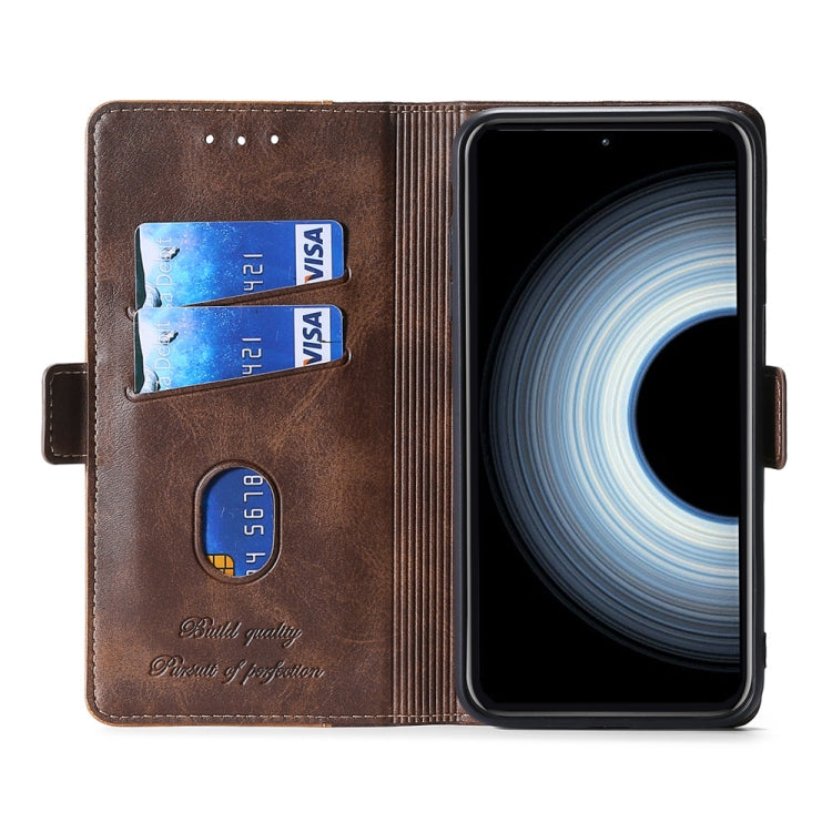 For Asus Zenfone 9 Contrast Color Side Buckle Leather Phone Case