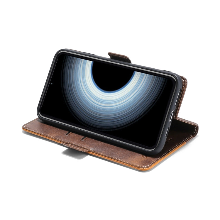 For Asus Zenfone 9 Contrast Color Side Buckle Leather Phone Case