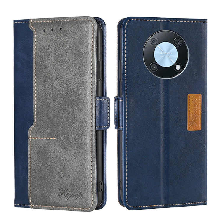 For Huawei nova Y90 4G Contrast Color Side Buckle Leather Phone Case