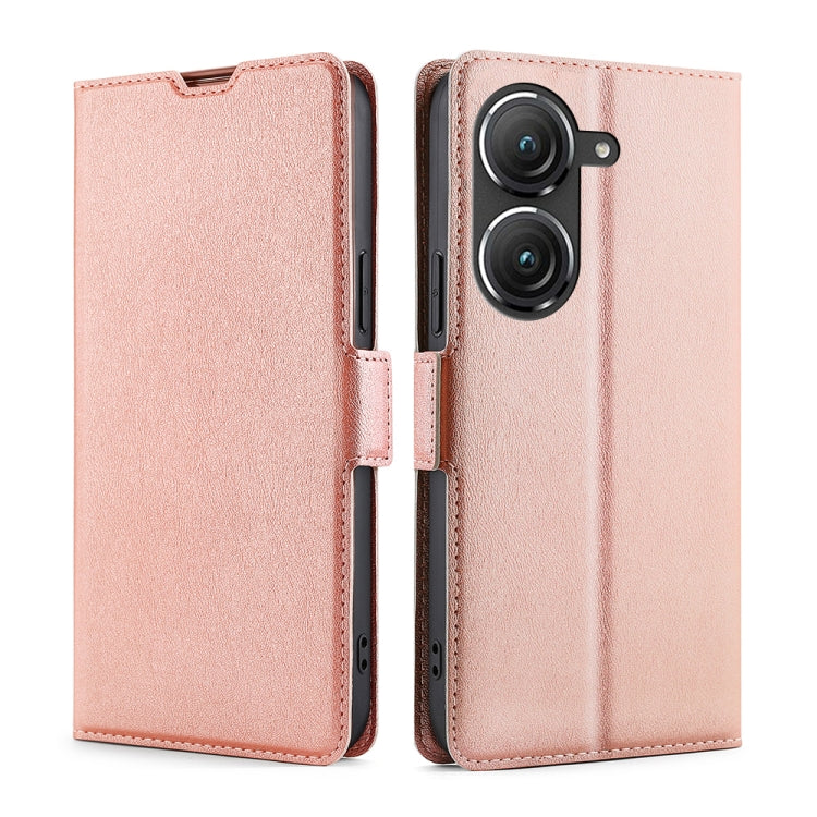For Asus Zenfone 9 Ultra-thin Voltage Side Buckle Horizontal Flip Leather Phone Case