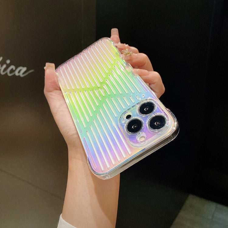 For iPhone 11 Pro Color Plating Hollow Acrylic Phone Case(Rainbow)