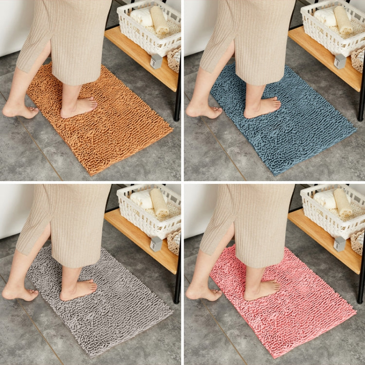 Chenille Non Slip Shaggy Soft Water Absorption Bedroom Bathroom kitchen Carpet Mat, Size:45 x 70cm