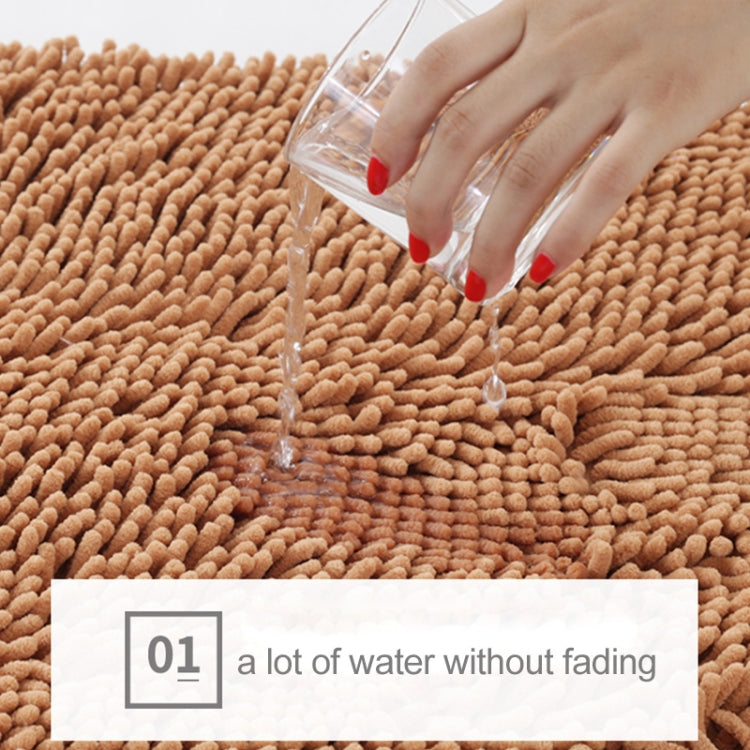 Chenille Non Slip Shaggy Soft Water Absorption Bedroom Bathroom kitchen Carpet Mat, Size:45 x 70cm