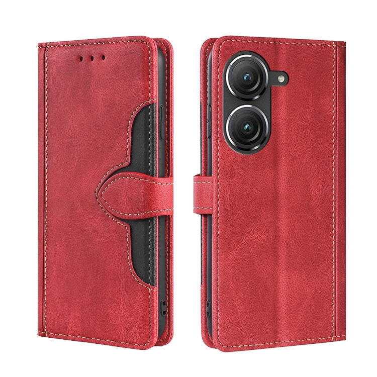 For Asus Zenfone 9 Skin Feel Magnetic Buckle Leather Phone Case