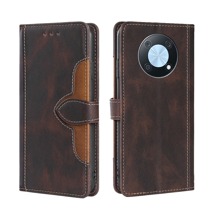 For Huawei nova Y90 4G Skin Feel Magnetic Buckle Leather Phone Case