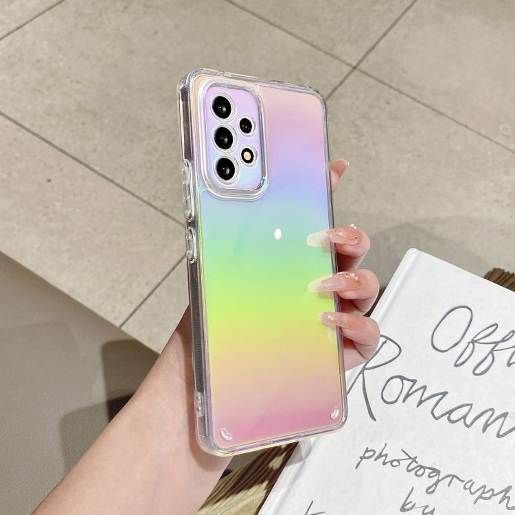 For Samsung Galaxy A53 Color Plating Acrylic + TPU Phone Case(Rainbow)