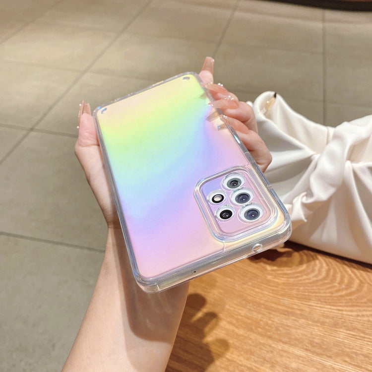 For Samsung Galaxy A72 5G / 4G Color Plating Acrylic + TPU Phone Case(Rainbow)