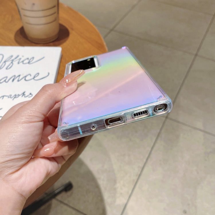For Samsung Galaxy Note20 Ultra Color Plating Acrylic + TPU Phone Case(Rainbow)