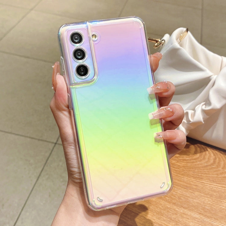 For Samsung Galaxy S21 5G Color Plating Acrylic + TPU Phone Case(Rainbow)