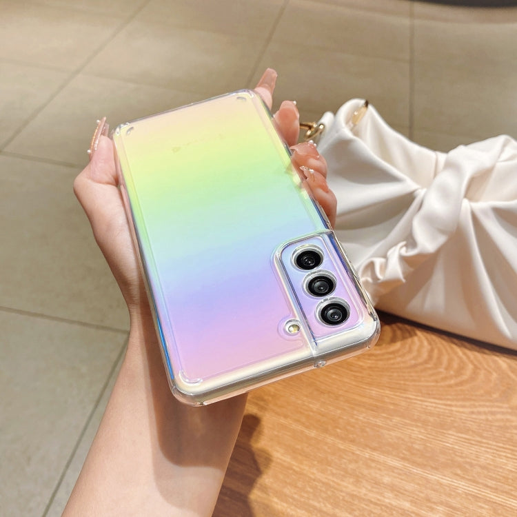 For Samsung Galaxy S21 5G Color Plating Acrylic + TPU Phone Case(Rainbow)