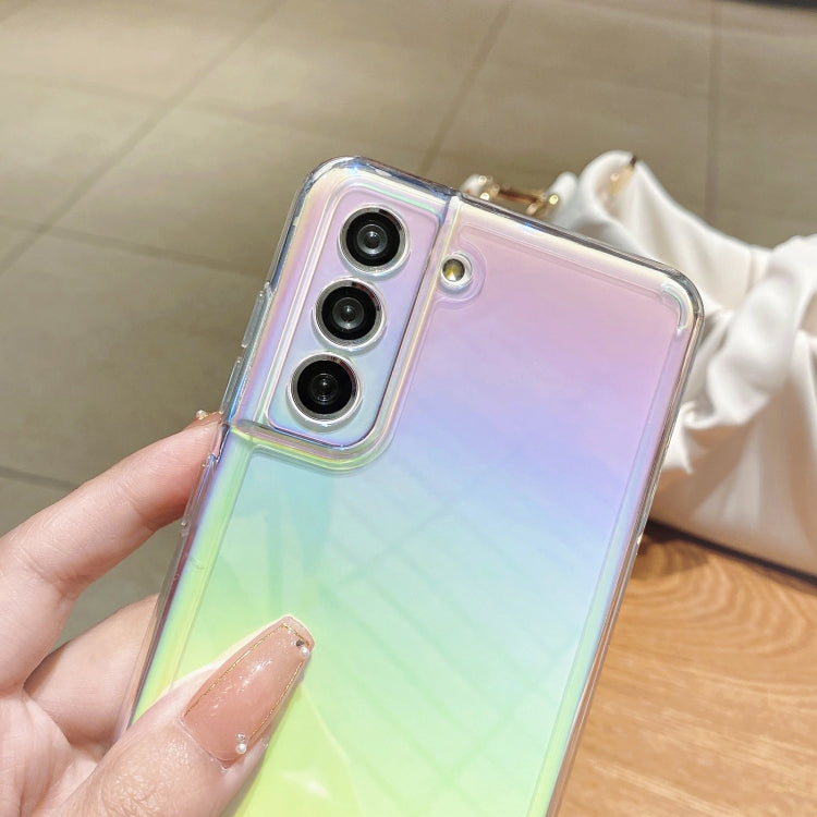 For Samsung Galaxy S21+ 5G Color Plating Acrylic + TPU Phone Case(Rainbow)