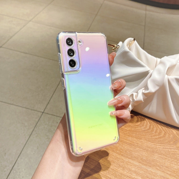 For Samsung Galaxy S21+ 5G Color Plating Acrylic + TPU Phone Case(Rainbow)