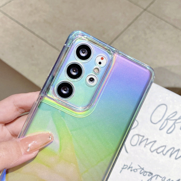 For Samsung Galaxy S21 Ultra 5G Color Plating Acrylic + TPU Phone Case(Rainbow)