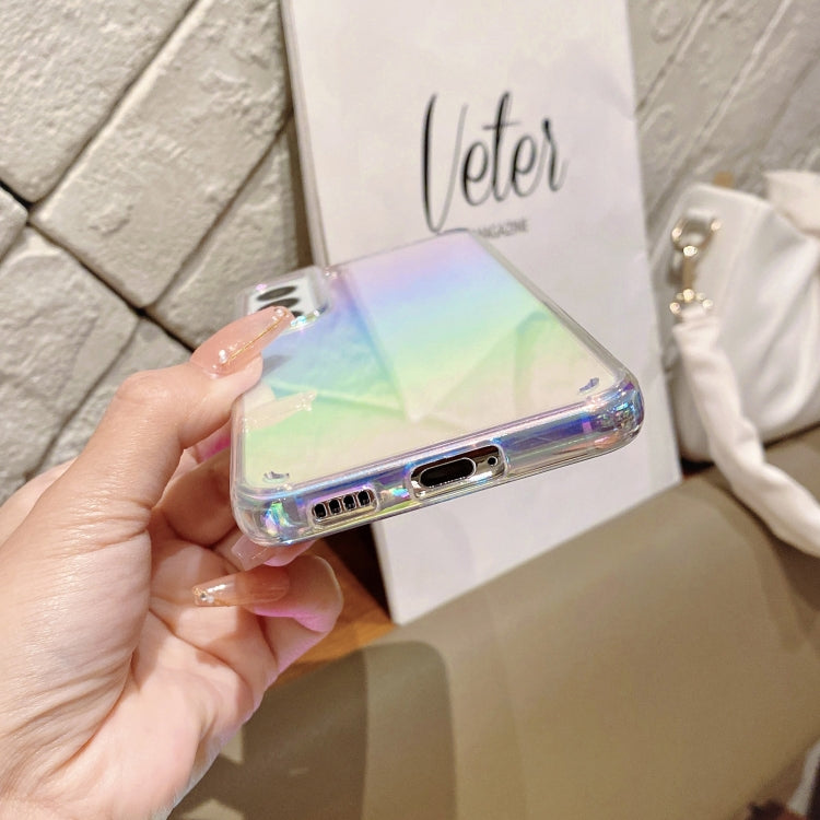 For Samsung Galaxy S22 5G Color Plating Acrylic + TPU Phone Case(Rainbow)