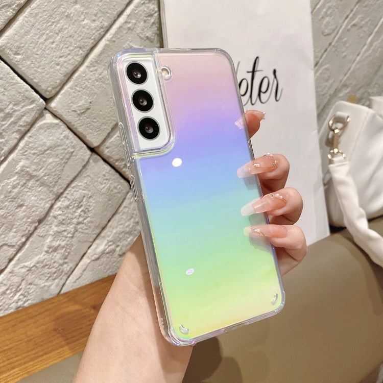 For Samsung Galaxy S22 5G Color Plating Acrylic + TPU Phone Case(Rainbow)