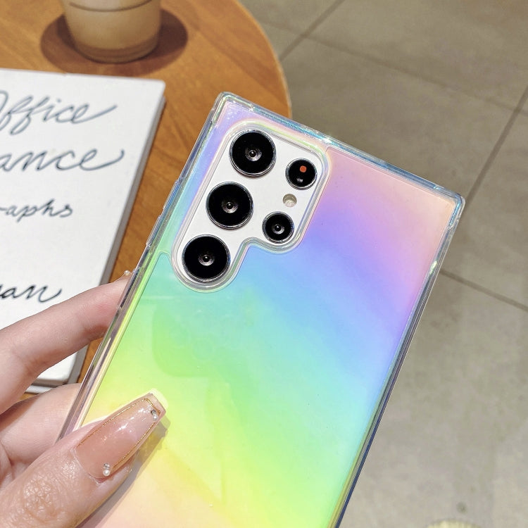 For Samsung Galaxy S22 Ultra 5G Color Plating Acrylic + TPU Phone Case(Rainbow)