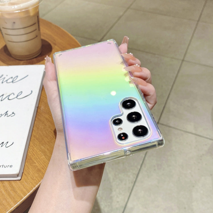 For Samsung Galaxy S22 Ultra 5G Color Plating Acrylic + TPU Phone Case(Rainbow)