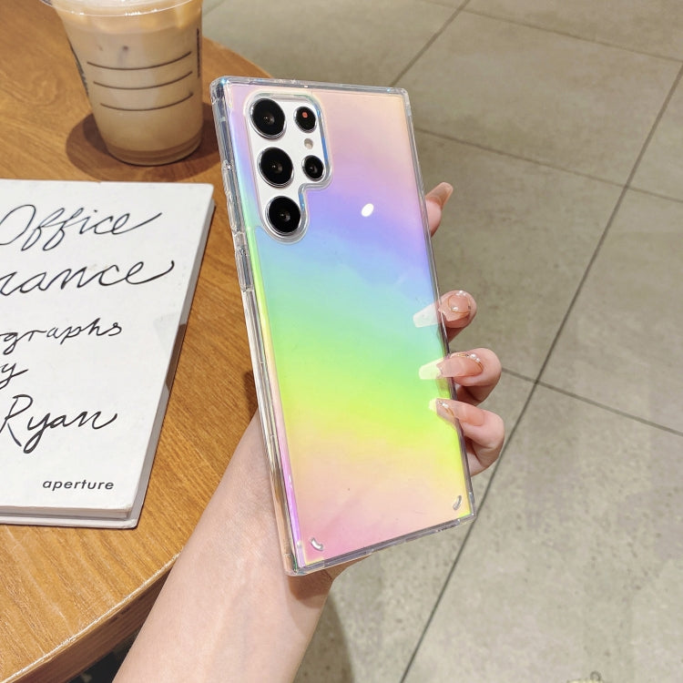 For Samsung Galaxy S22 Ultra 5G Color Plating Acrylic + TPU Phone Case(Rainbow)