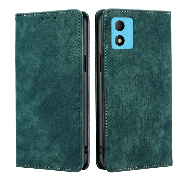 For TCL 305i RFID Anti-theft Brush Magnetic Leather Phone Case