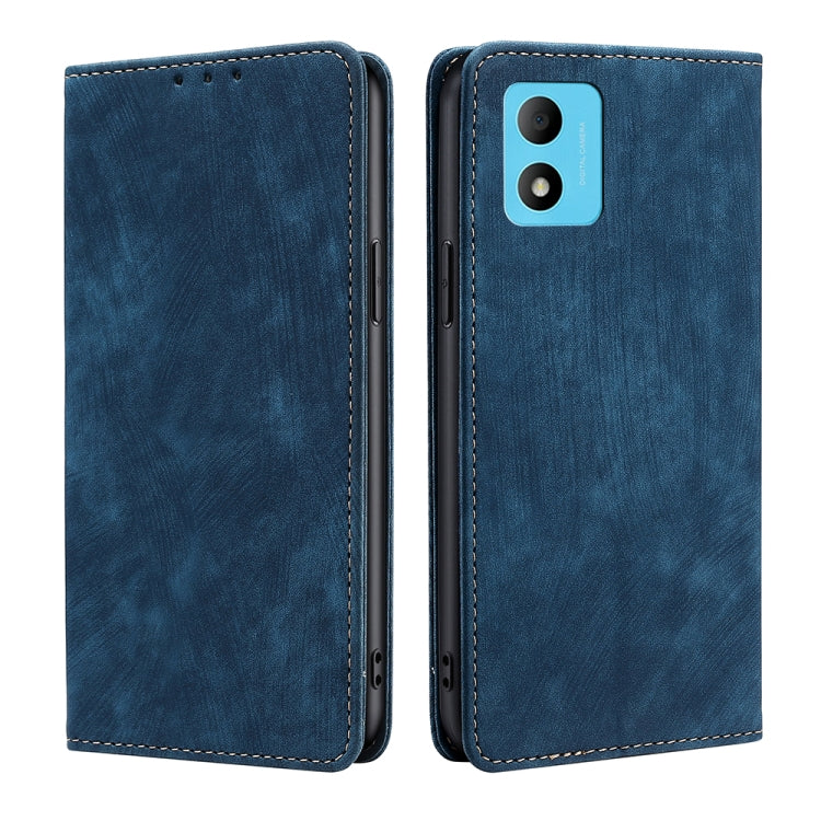 For TCL 305i RFID Anti-theft Brush Magnetic Leather Phone Case