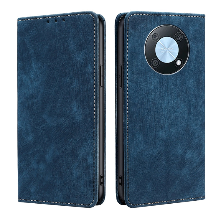 For Huawei nova Y90 4G RFID Anti-theft Brush Magnetic Leather Phone Case