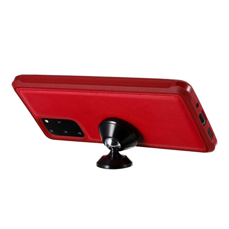 For Galaxy S20+ 2 in 1 Solid Color Zipper Shockproof Protective Case with Card Slots & Bracket & Photo Holder & Wallet Function