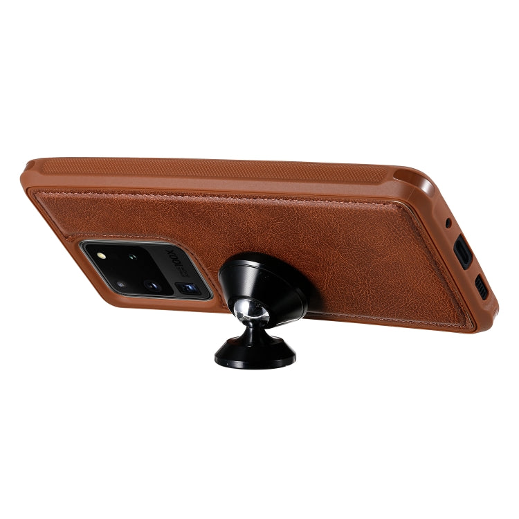 For Galaxy S20 Ultra 2 in 1 Solid Color Zipper Shockproof Protective Case with Card Slots & Bracket & Photo Holder & Wallet Function