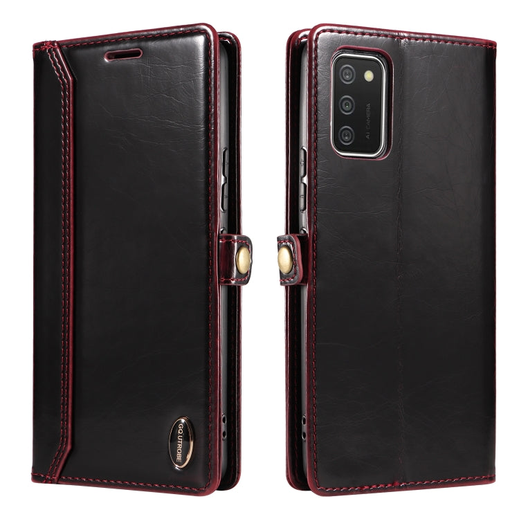 For Samsung Galaxy A02s 166mm GQUTROBE RFID Blocking Oil Wax Leather Phone Case