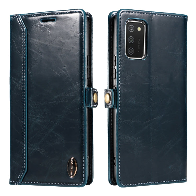 For Samsung Galaxy A02s 166mm GQUTROBE RFID Blocking Oil Wax Leather Phone Case