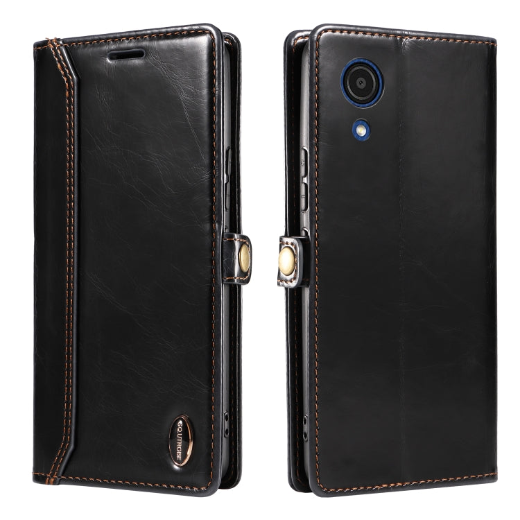 For Samsung Galaxy A03 Core GQUTROBE RFID Blocking Oil Wax Leather Phone Case
