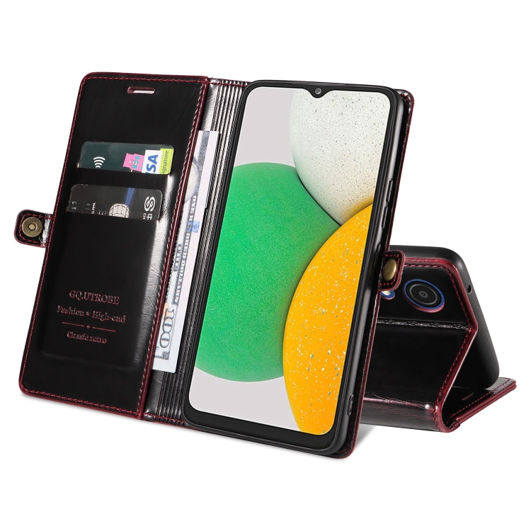 For Samsung Galaxy A03 Core GQUTROBE RFID Blocking Oil Wax Leather Phone Case