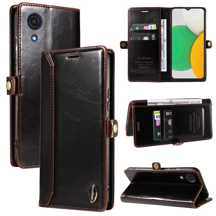 For Samsung Galaxy A03 Core GQUTROBE RFID Blocking Oil Wax Leather Phone Case