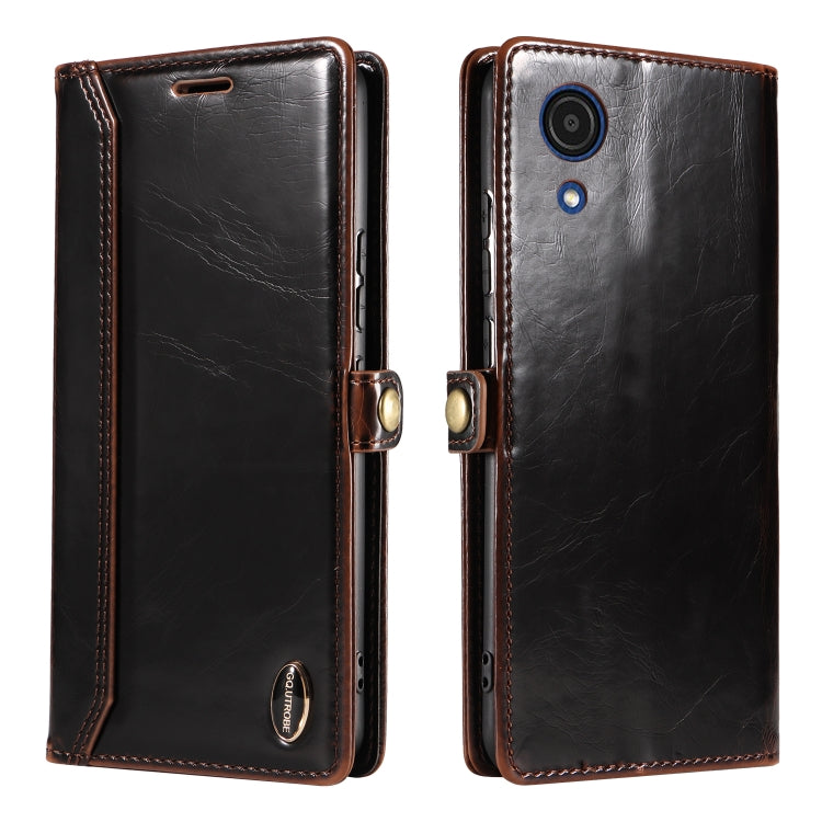 For Samsung Galaxy A03 Core GQUTROBE RFID Blocking Oil Wax Leather Phone Case
