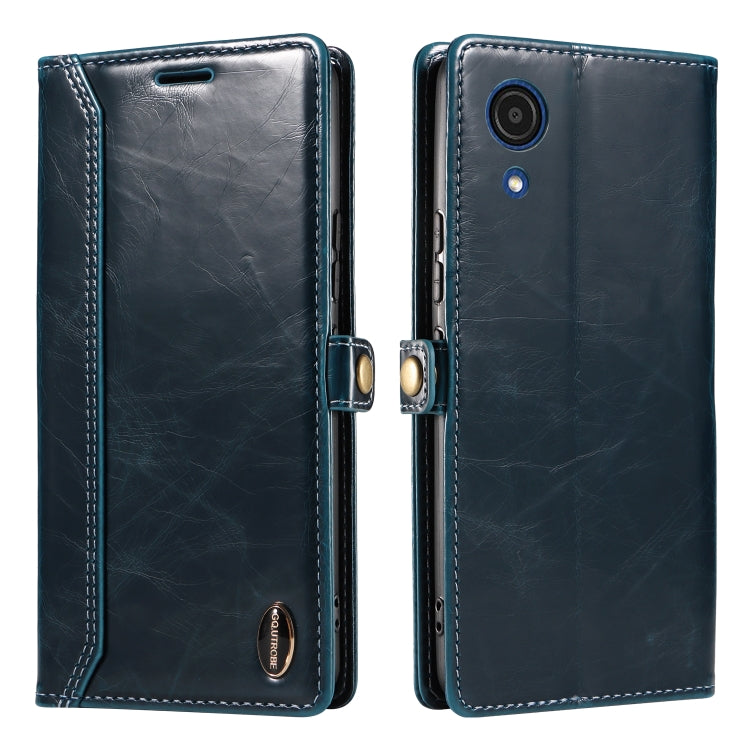 For Samsung Galaxy A03 Core GQUTROBE RFID Blocking Oil Wax Leather Phone Case