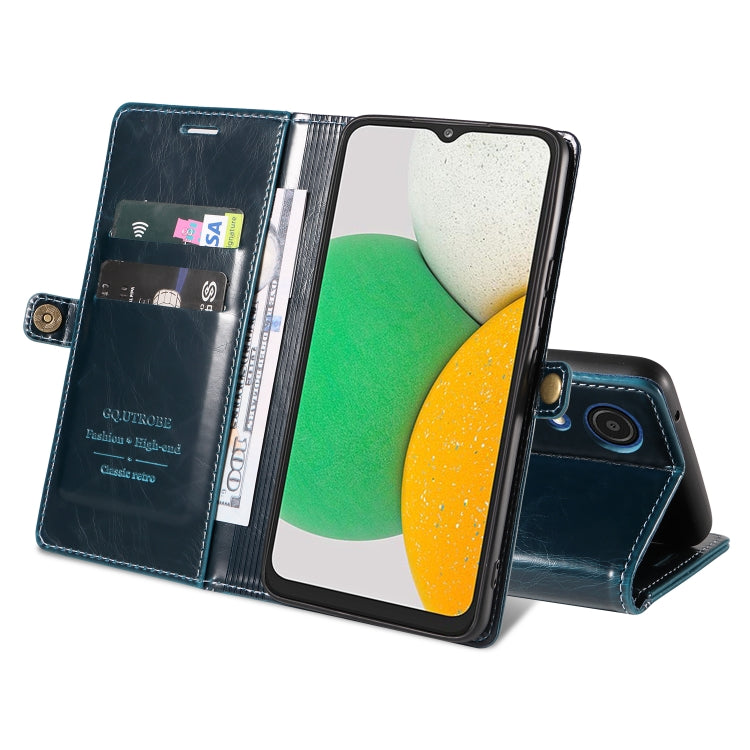 For Samsung Galaxy A03 Core GQUTROBE RFID Blocking Oil Wax Leather Phone Case