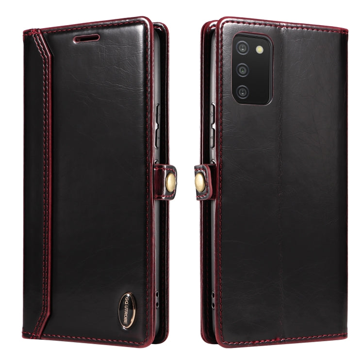 For Samsung Galaxy A03s 166mm GQUTROBE RFID Blocking Oil Wax Leather Phone Case