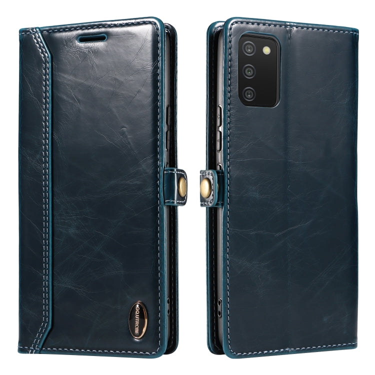 For Samsung Galaxy A03s 166mm GQUTROBE RFID Blocking Oil Wax Leather Phone Case