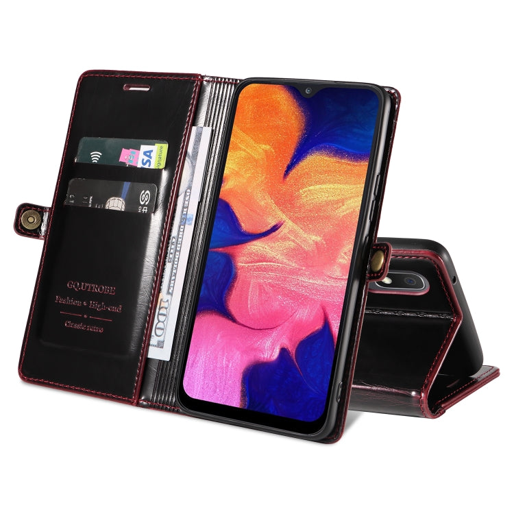 For Samsung Galaxy A10 / M10 GQUTROBE RFID Blocking Oil Wax Leather Phone Case