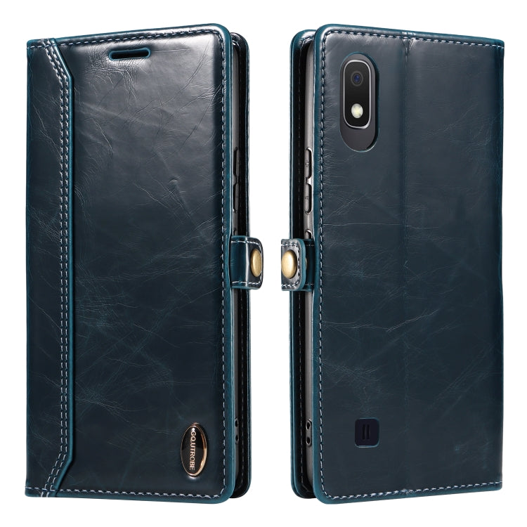 For Samsung Galaxy A10 / M10 GQUTROBE RFID Blocking Oil Wax Leather Phone Case