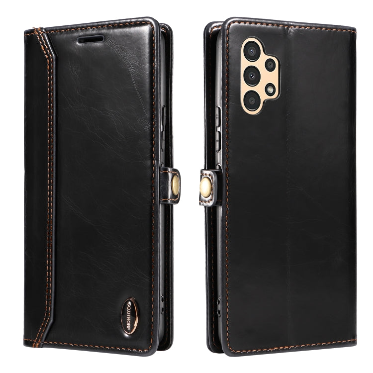 For Samsung Galaxy A13 4G EU GQUTROBE RFID Blocking Oil Wax Leather Phone Case