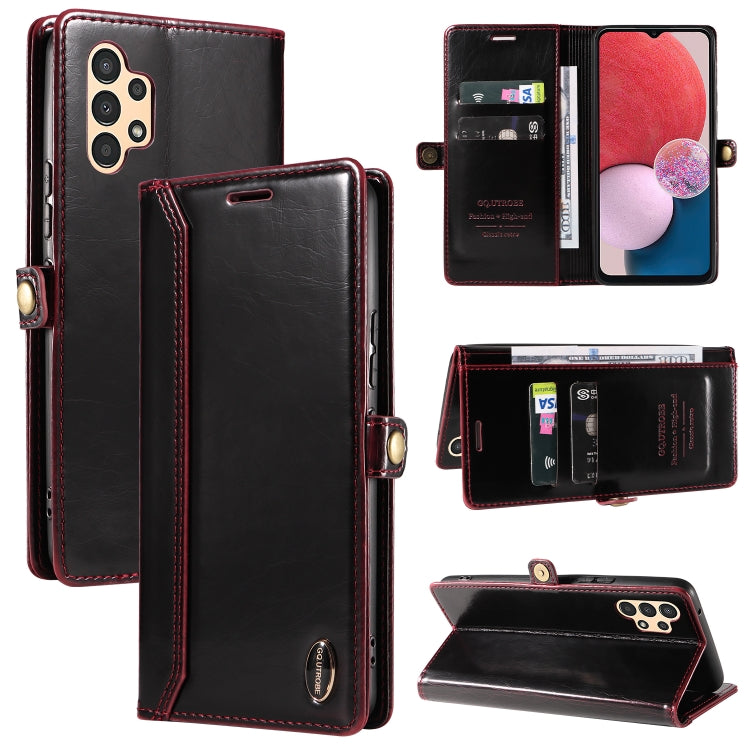 For Samsung Galaxy A13 4G EU GQUTROBE RFID Blocking Oil Wax Leather Phone Case