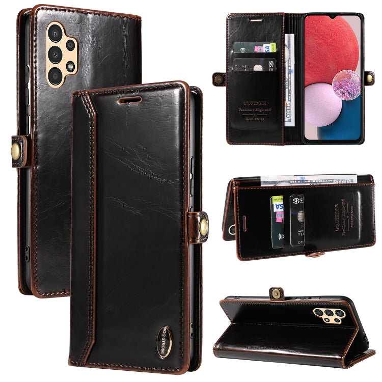 For Samsung Galaxy A13 4G EU GQUTROBE RFID Blocking Oil Wax Leather Phone Case