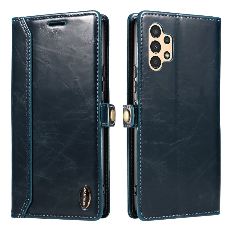 For Samsung Galaxy A13 4G EU GQUTROBE RFID Blocking Oil Wax Leather Phone Case